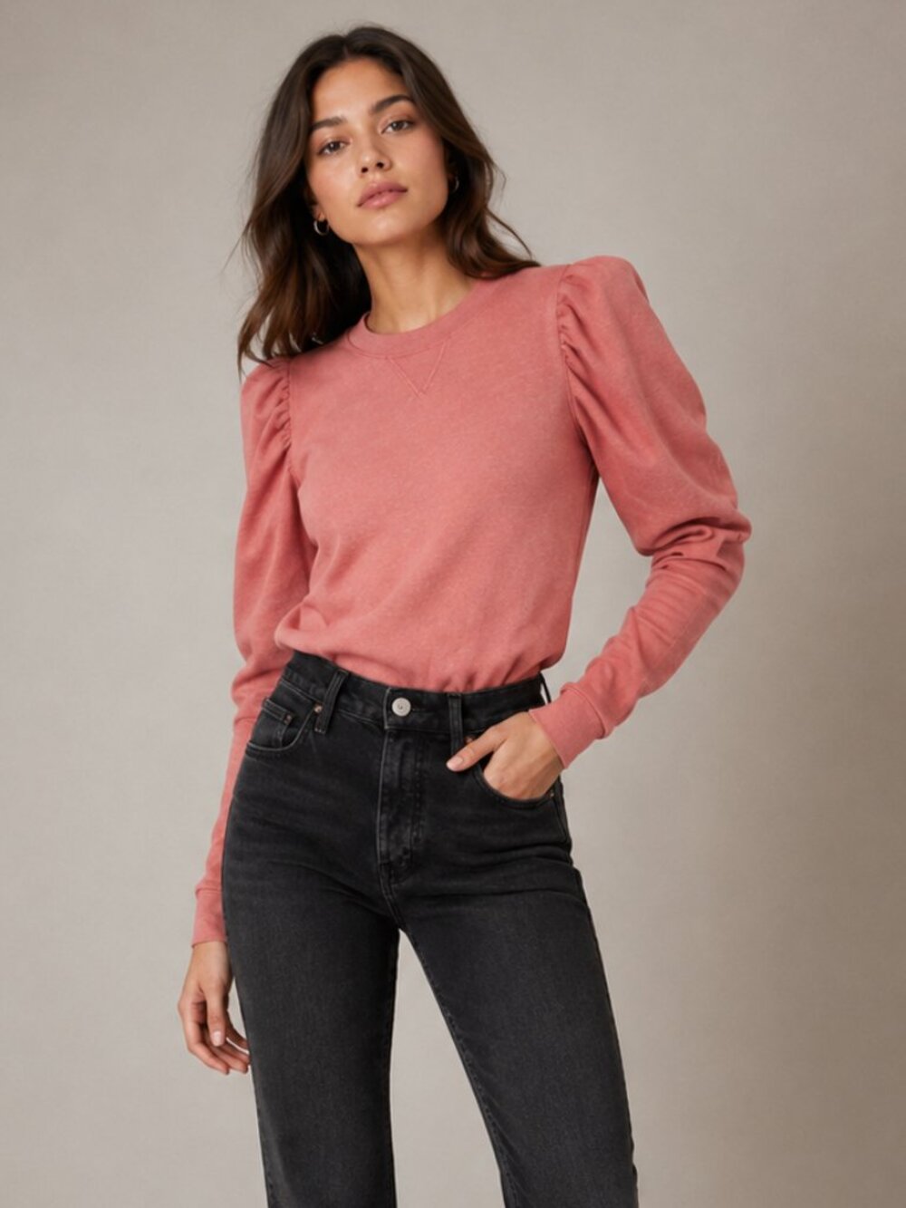 Ulla Johnson Philo Crew Neck Puff Sleeve Sweater Size Small